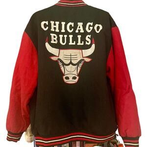 Vintage 90s Chicago Bulls Reversible Letterman Jacket Adult XL
